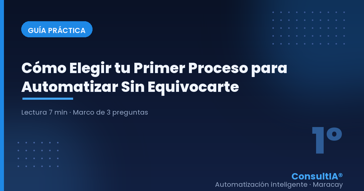 Guide: How to Choose Your First Process to Automate (Without Getting It Wrong)